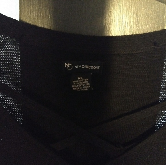NWT! New Directions XL Sweater Slits & Cross Neck - Picture 7 of 8